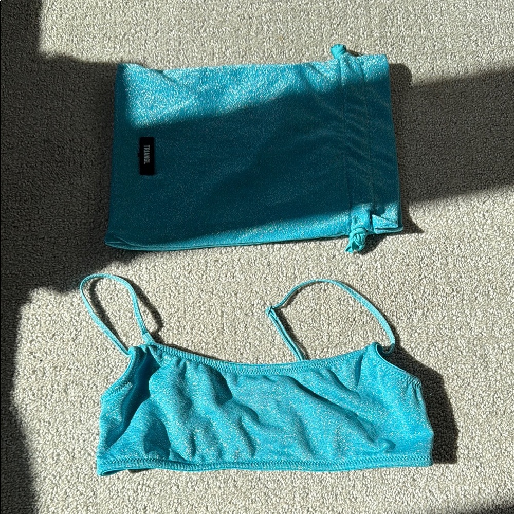 BLUE TRIANGL SWIMSUIT TOP SIZE S SPARKLY